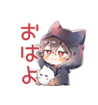 黒猫耳パーカーくん★おうちハロウィン（個別スタンプ：2）