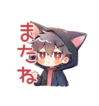 黒猫耳パーカーくん★おうちハロウィン（個別スタンプ：3）