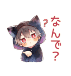 黒猫耳パーカーくん★おうちハロウィン（個別スタンプ：33）