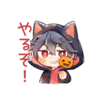 黒猫耳パーカーくん★おうちハロウィン（個別スタンプ：34）