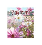背景が動く✨コスモスと紅葉と-秋風感じる-（個別スタンプ：1）