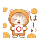 飛び出す！スコティッシュ猫 みかん服（個別スタンプ：18）