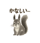 墨絵リスのほっこりスタンプ（個別スタンプ：13）