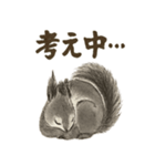 墨絵リスのほっこりスタンプ（個別スタンプ：18）