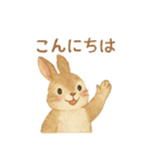 水彩画風♪ほんわか♡うさぎ♡敬語♡挨拶（個別スタンプ：3）