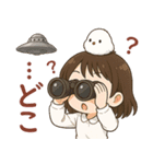 女の子と小鳥 UFOを追いかけて（個別スタンプ：2）