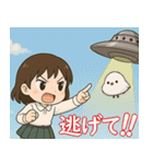 女の子と小鳥 UFOを追いかけて（個別スタンプ：7）