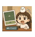 女の子と小鳥 UFOを追いかけて（個別スタンプ：14）