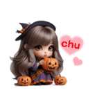 (再販)ハロウィンver. 可愛い女の子‪♡（個別スタンプ：1）