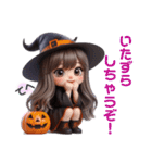 (再販)ハロウィンver. 可愛い女の子‪♡（個別スタンプ：3）