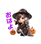 (再販)ハロウィンver. 可愛い女の子‪♡（個別スタンプ：5）