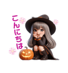 (再販)ハロウィンver. 可愛い女の子‪♡（個別スタンプ：6）