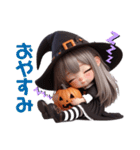 (再販)ハロウィンver. 可愛い女の子‪♡（個別スタンプ：7）