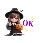 (再販)ハロウィンver. 可愛い女の子‪♡（個別スタンプ：13）