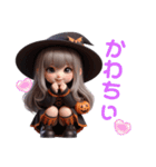 (再販)ハロウィンver. 可愛い女の子‪♡（個別スタンプ：16）