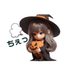 (再販)ハロウィンver. 可愛い女の子‪♡（個別スタンプ：19）