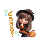 (再販)ハロウィンver. 可愛い女の子‪♡（個別スタンプ：23）