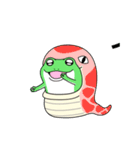 動く 飲まれかけガエル（個別スタンプ：15）