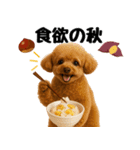 【秋冬】ずっと使えるトイプードル（個別スタンプ：28）