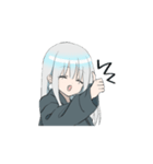 動くパーカーの女の子 (銀髪)3（個別スタンプ：1）