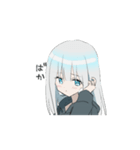 動くパーカーの女の子 (銀髪)3（個別スタンプ：6）