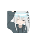 動くパーカーの女の子 (銀髪)3（個別スタンプ：7）