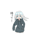 動くパーカーの女の子 (銀髪)3（個別スタンプ：9）