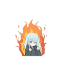 動くパーカーの女の子 (銀髪)3（個別スタンプ：14）