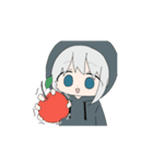 動くパーカーの女の子 (銀髪)3（個別スタンプ：15）
