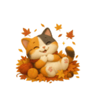 ほっこり秋の三毛ねこスタンプ（個別スタンプ：7）
