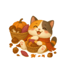 ほっこり秋の三毛ねこスタンプ（個別スタンプ：8）