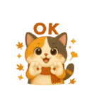 ほっこり秋の三毛ねこスタンプ（個別スタンプ：11）