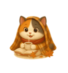 ほっこり秋の三毛ねこスタンプ（個別スタンプ：25）