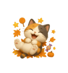 ほっこり秋の三毛ねこスタンプ（個別スタンプ：28）