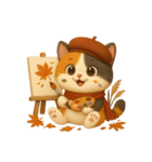 ほっこり秋の三毛ねこスタンプ（個別スタンプ：30）