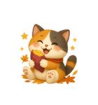 ほっこり秋の三毛ねこスタンプ（個別スタンプ：31）