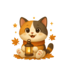 ほっこり秋の三毛ねこスタンプ（個別スタンプ：35）