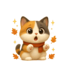 ほっこり秋の三毛ねこスタンプ（個別スタンプ：37）
