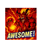 火の魔神イフリート【アニメ風】（個別スタンプ：36）