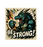 ラブドラゴン【水墨画風】（個別スタンプ：1）