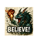 ラブドラゴン【水墨画風】（個別スタンプ：3）