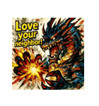 ラブドラゴン【水墨画風】（個別スタンプ：30）