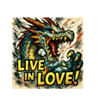 ラブドラゴン【水墨画風】（個別スタンプ：36）