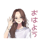 メガネガールの知的ツッコミ（個別スタンプ：2）