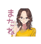 メガネガールの知的ツッコミ（個別スタンプ：3）
