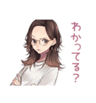 メガネガールの知的ツッコミ（個別スタンプ：19）