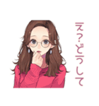 メガネガールの知的ツッコミ（個別スタンプ：40）