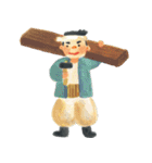 IKUNAS木の家をつくる職人さんスタンプ（個別スタンプ：3）