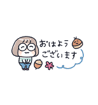 おかっぱめがねの小さめスタンプ/秋（個別スタンプ：17）