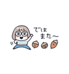 おかっぱめがねの小さめスタンプ/秋（個別スタンプ：39）